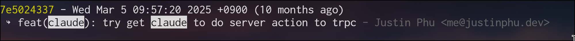 Early Claude Code commit